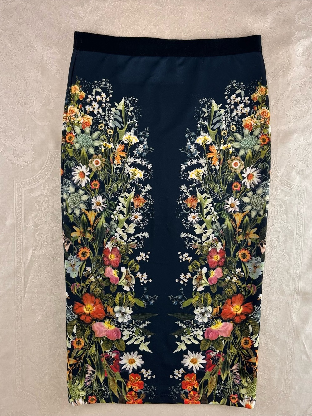 Made in USA Botanical Floral Midi Pencil Skirt Size S
